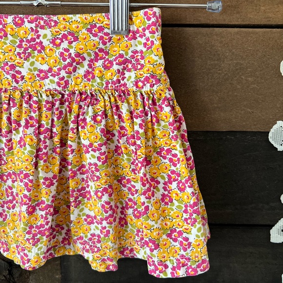 90s / Y2K Pink & Yellow Baby Floral Elastic Waist Skirt Size 18M - Picture 5 of 9